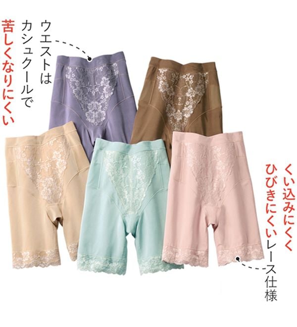 「【５色組】ハイウエストでハミ肉すっぽりガードル（ショーツ）」｜詳細画像