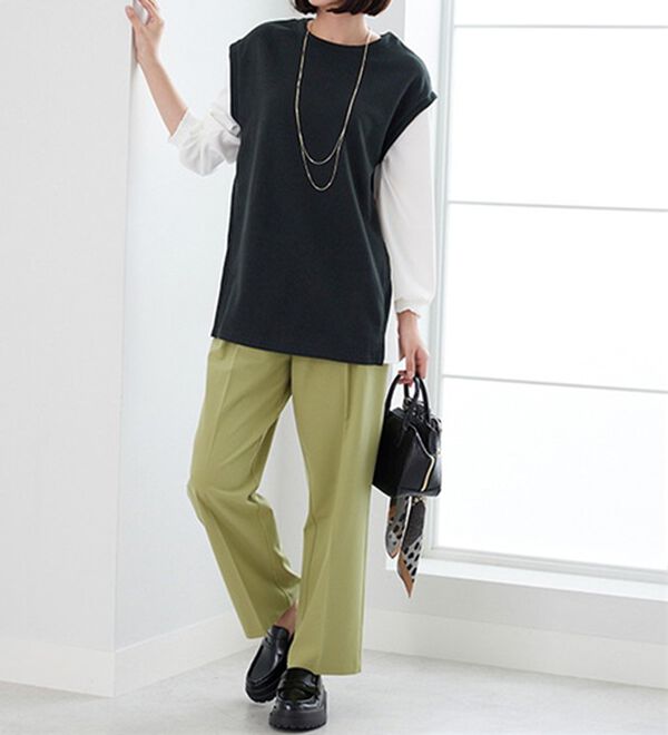 BELLUNA（ベルーナ）の「ボーダージャカード異素材切替チュニック（チュニック）」｜詳細画像