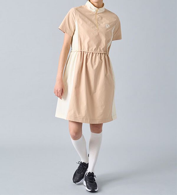 BELLUNA（ベルーナ）の「はっ水！配色ギャザーワンピース【UNDOVE】（その他ワンピース）」｜詳細画像