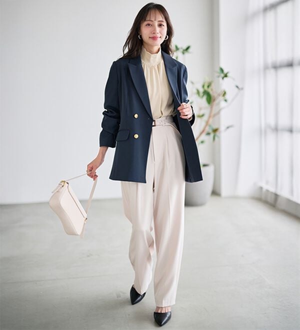 RANAN（ラナン）の「スカラップリブニット使いブラウス（ブラウス）」｜詳細画像