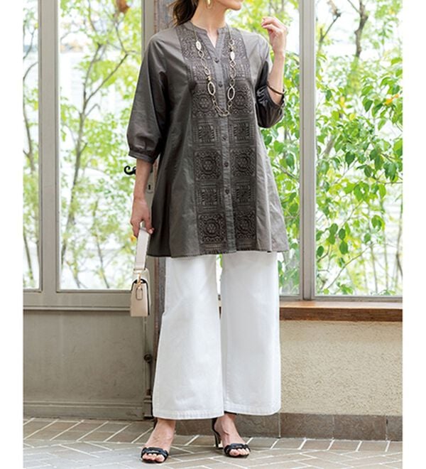 ルフラン（ルフラン）の「パネル刺しゅうワンピース＜ラネルティ＞（チュニック）」｜詳細画像