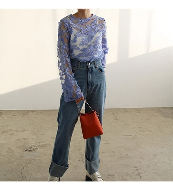 GeeRA（ジーラ）の「３Ｄレースブラウス（ブラウス）」｜詳細画像