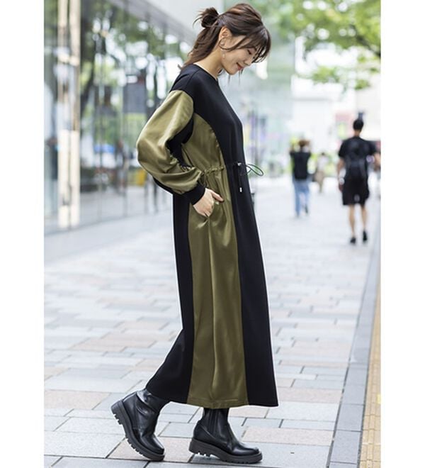 BELLUNA（ベルーナ）の「異素材切替ドロストワンピース（その他ワンピース）」｜詳細画像