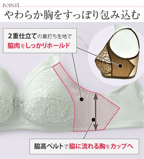 LAVIENNE（ラヴィエンヌ）の「すっぽり包んでスッキリノンワイヤーブラ（ブラジャー）」｜詳細画像