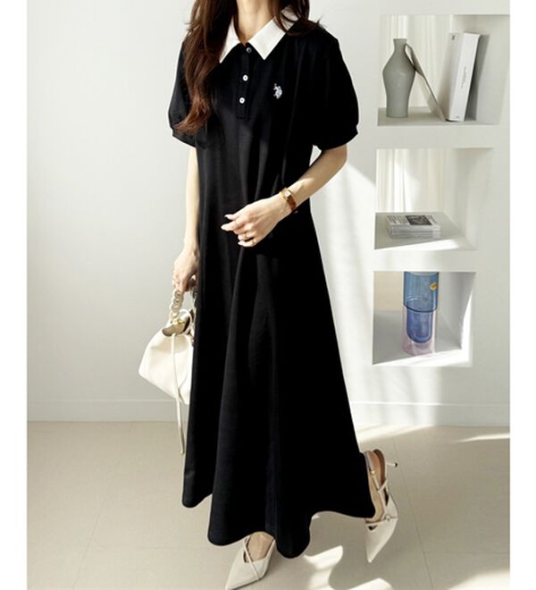 GeeRA（ジーラ）の「【Ｕ．Ｓ．ＰＯＬＯＡＳＳＮ】ポロ衿ワンピ―ス（その他ワンピース）」｜詳細画像