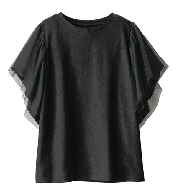 BELLUNA（ベルーナ）の「チュール使いフリル袖プルオーバー（カットソー）」｜詳細画像