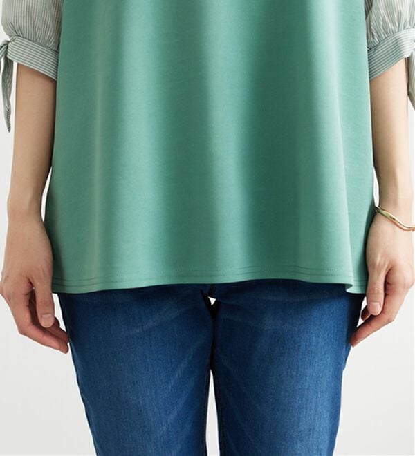 BELLUNA（ベルーナ）の「【2点セット】ストライプシャツ&times;ベストアンサンブル（アンサンブル）」｜詳細画像