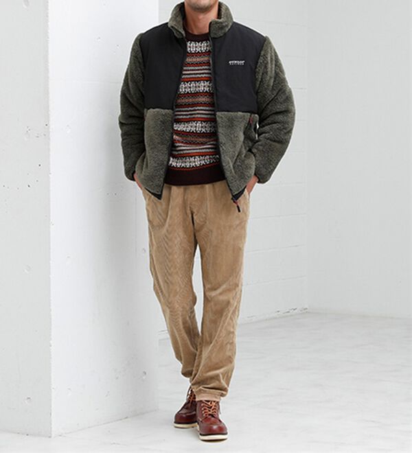 「【２本組】＜コムルヴァン・オム＞コーデュロイすっきりイージーパンツ（メンズフルレングスパンツ）」｜詳細画像