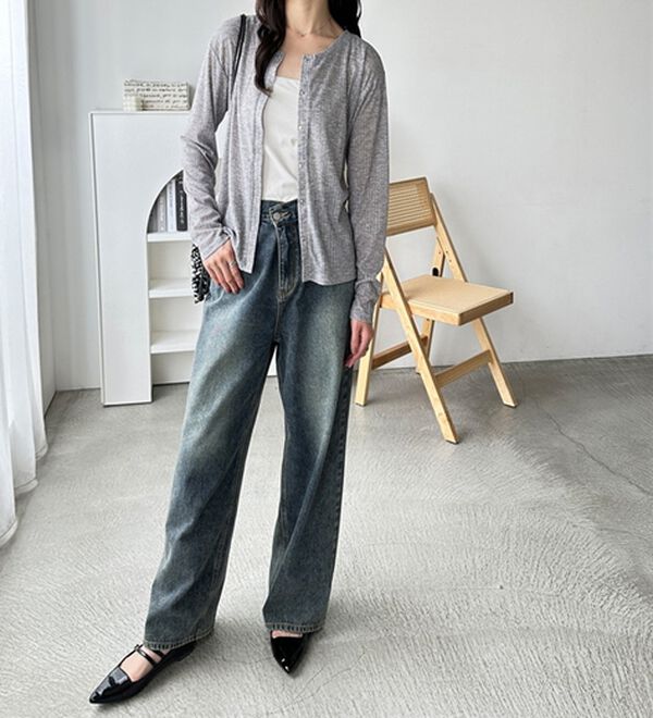 GeeRA（ジーラ）の「カーデにもなる前後２ＷＡＹシアーリブトップス（カットソー）」｜詳細画像