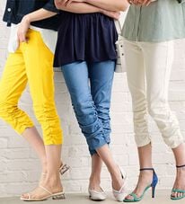 RANAN（ラナン）の「【4つの機能付】美脚裾くしゅパンツ（クロップドパンツ）」