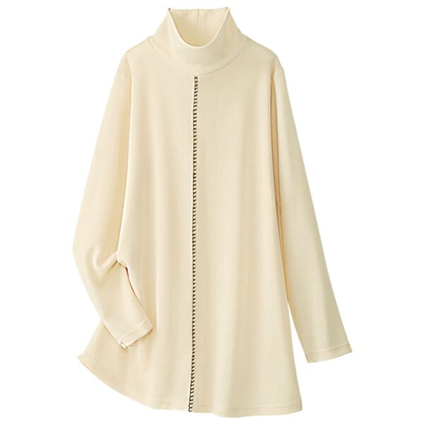 BELLUNA（ベルーナ）の「ステッチデザインハイネックチュニック（チュニック）」｜アイボリー