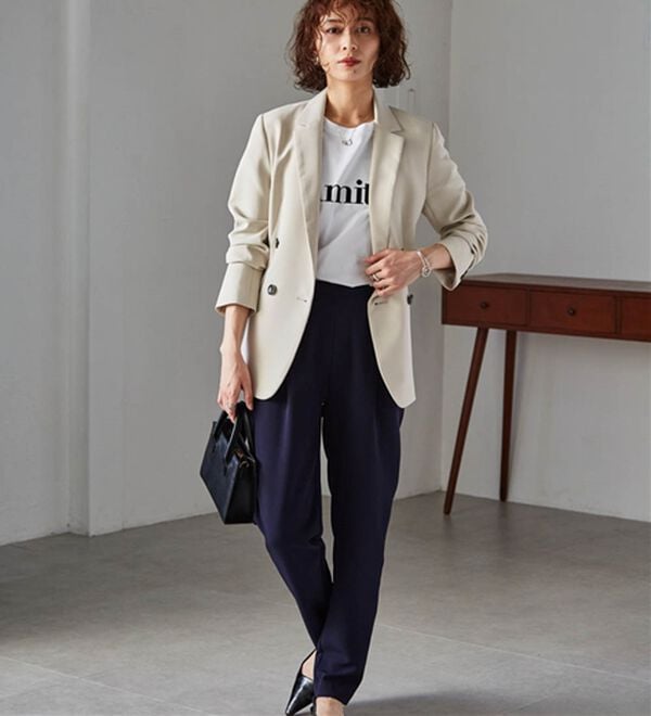 RANAN（ラナン）の「【選べる股下】美脚シルエットタックパンツ（股下６１・６５ｃｍ）（フルレングスパンツ）」｜詳細画像