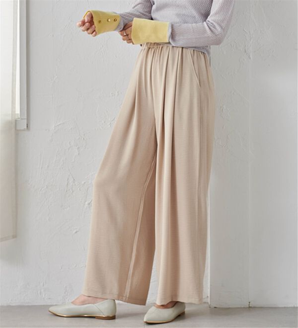 RANAN（ラナン）の「ひんやり！リラックスタックワイドパンツ（ワイドパンツ・ガウチョ）」｜詳細画像