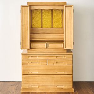 「セットでお得　天然木桐仏壇２（仏壇・仏具）」｜ライトブラウン