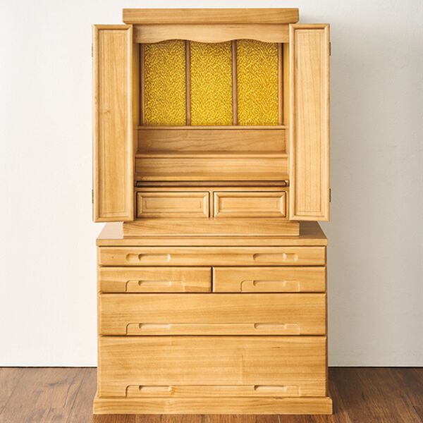 「セットでお得　天然木桐仏壇２（仏壇・仏具）」｜ライトブラウン