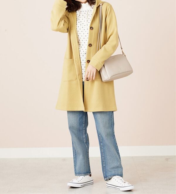 BELLUNA（ベルーナ）の「ボーダージャカード素材フードカーディガン（その他ジャケット）」｜詳細画像