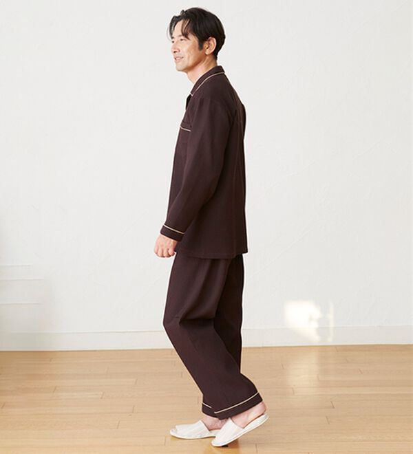 「＜ＧＯＯＤ　ＳＬＥＥＰ（Ｒ）＞綿１００％快眠設計ワッフルパジャマ（メンズルームウェア）」｜詳細画像