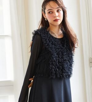 RANAN（ラナン）の「＜３点セット＞チュールフリルベストフレアワンピース（その他ワンピース）」｜詳細画像