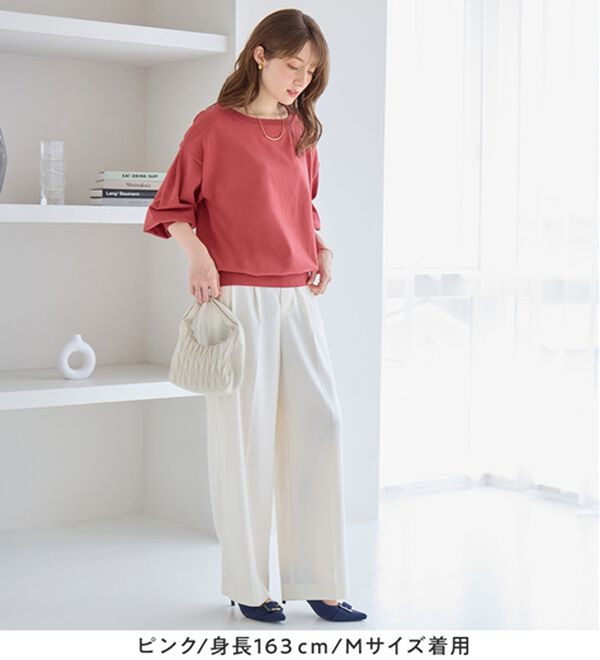 alotta（アロッタ）の「＜洗える＞柔らか綿タッチ！あったかパフ袖ニット（ニット・セーター）」｜詳細画像