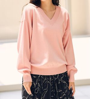 RANAN（ラナン）の「もちもちベーシックニット（Vネック・ハイネック）（ニット・セーター）」｜詳細画像