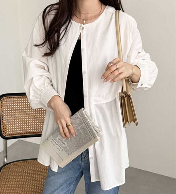 GeeRA（ジーラ）の「羽織にもなる！ペプラムシャツチュニック（チュニック）」｜詳細画像