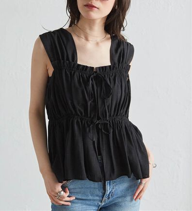 RANAN（ラナン）の「フロントリボンギャザーノースリブラウス（ブラウス）」