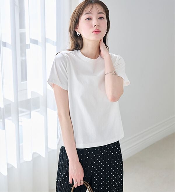 RANAN（ラナン）の「【5つの機能付】ひんやり着回し抜群ベーシックＴシャツ＜選べる着丈＞（Tシャツ）」｜詳細画像