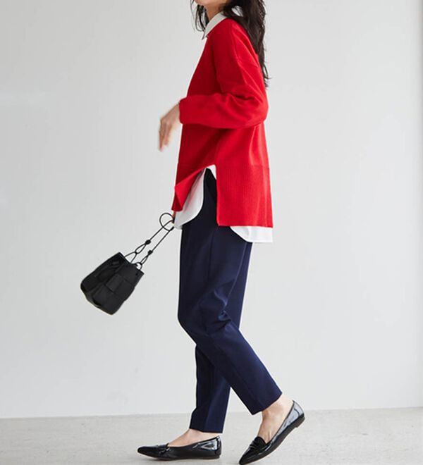 RANAN（ラナン）の「【選べる股下】美脚シルエットタックパンツ（股下６１・６５ｃｍ）（フルレングスパンツ）」｜詳細画像