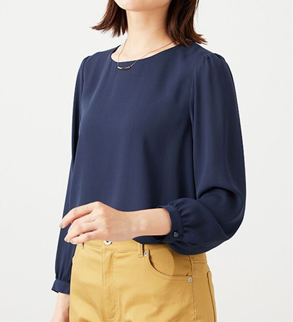 BELLUNA（ベルーナ）の「ジョーゼット素材裾ティアードブラウス（ブラウス）」｜詳細画像