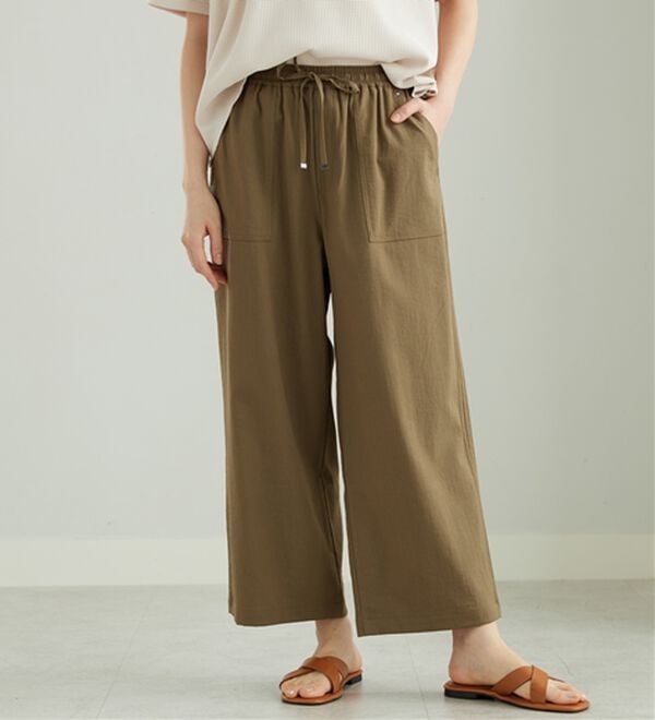 BELLUNA（ベルーナ）の「サラリ快適！ビンテージ調ベイカーワイドパンツ（ワイドパンツ・ガウチョ）」｜詳細画像