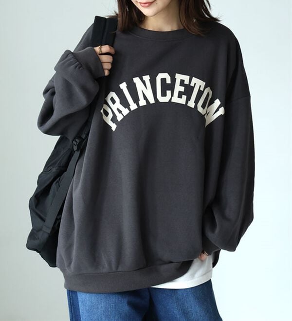 L～8L】【ハピぽか裏起毛】2デザインから選べるロゴトレーナー 毛