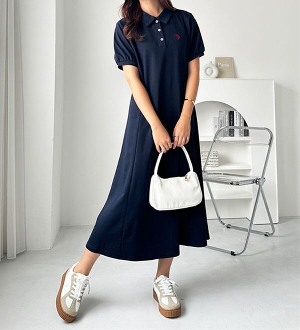 GeeRA（ジーラ）の「【Ｕ．Ｓ．ＰＯＬＯＡＳＳＮ】ポロ衿ワンピ―ス（その他ワンピース）」｜詳細画像