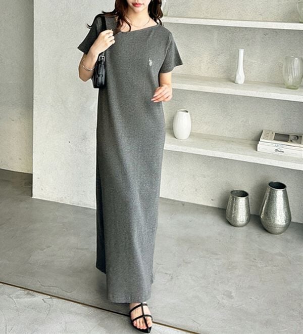 GeeRA（ジーラ）の「【ＵＳ．ＰＯＬＯ．ＡＳＳＮ】アシメネックリブカットソーワンピース（その他ワンピース）」｜詳細画像