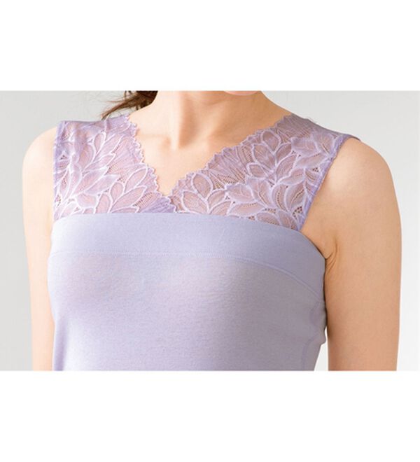 LAVIENNE（ラヴィエンヌ）の「＜ラヴィクールナチュラル＞前後２ｗａｙレースタンクトップインナー（肌着・インナーウェア）」｜詳細画像