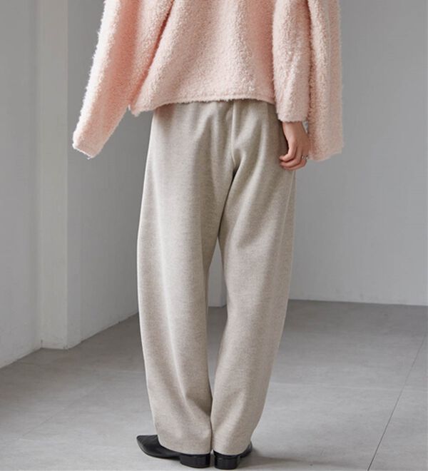 RANAN（ラナン）の「フェイクウールバレルレッグカーブパンツ（フルレングスパンツ）」｜詳細画像