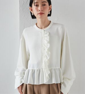 RANAN（ラナン）の「ラウンドフリルブラウス（シャツ）」｜オフホワイト