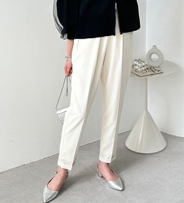 GeeRA（ジーラ）の「美脚とろみタックパンツ（フルレングスパンツ）」｜詳細画像