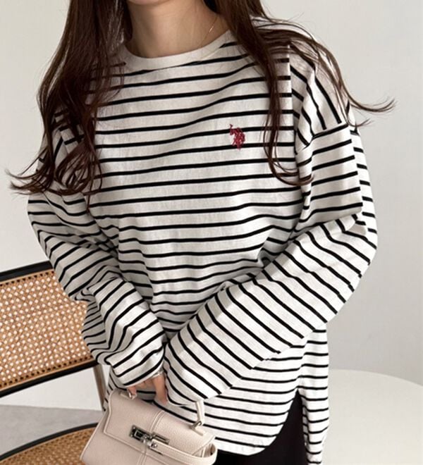 GeeRA（ジーラ）の「【Ｕ．Ｓ．ＰＯＬＯ ＡＳＳＮ】オーバーサイズ刺しゅうロンＴ（カットソー）」｜詳細画像