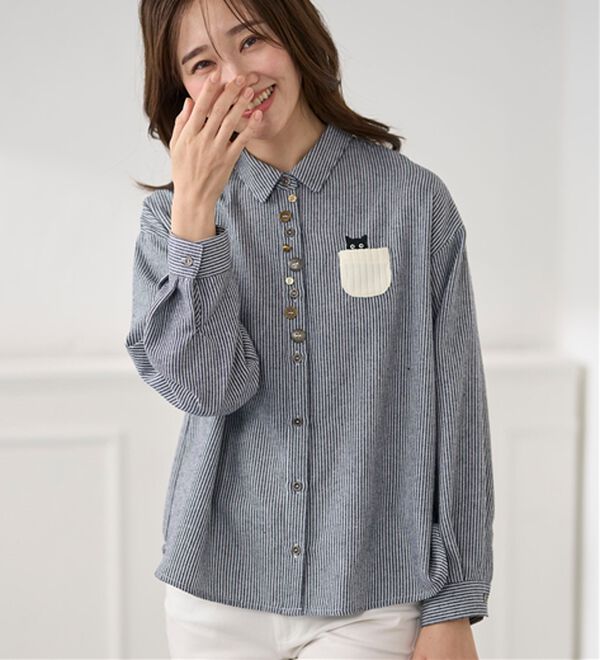 BELLUNA（ベルーナ）の「アニマル刺しゅう多ボタンデザインブラウス（ブラウス）」｜詳細画像