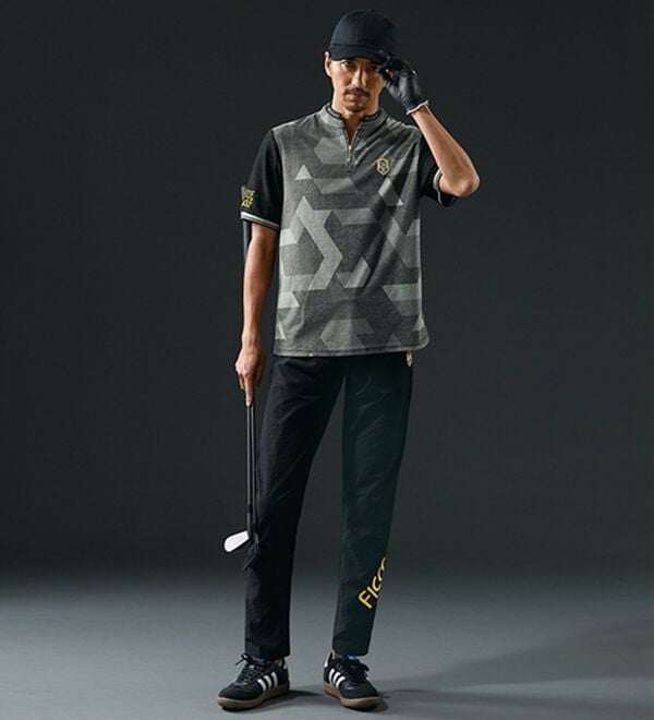 「＜フィッチェ　ゴルフ＞サマーベロアデザインハーフジップ（メンズポロシャツ）」｜詳細画像