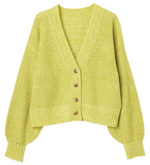 RANAN（ラナン）の「＜エコ素材＞カラーミックスニットカーディガン（ニットカーディガン）」｜グリーン系