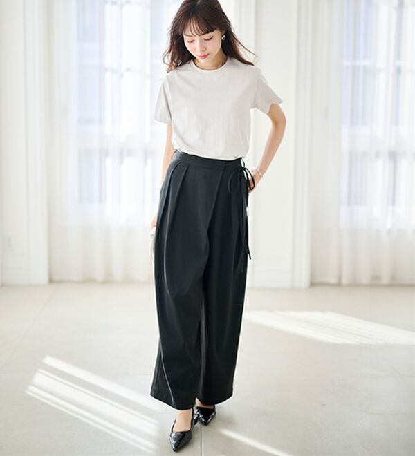 RANAN（ラナン）の「【5つの機能付】ひんやり着回し抜群ベーシックＴシャツ＜選べる着丈＞（Tシャツ）」｜詳細画像