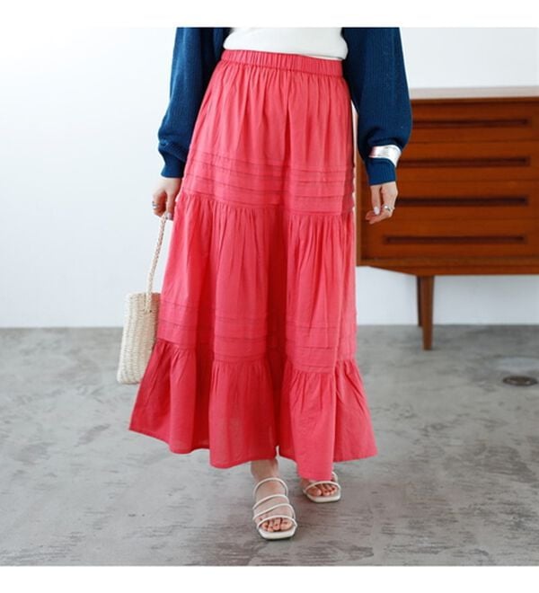 GeeRA（ジーラ）の「タックティアードマキシスカート（ロングスカート）」｜詳細画像