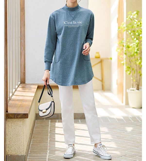 裏起毛リブデザイン大人のロゴチュニック - ベルーナ【公式】