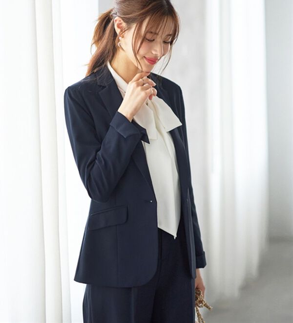 GeeRA（ジーラ）の「【2点セット】選べるボトム！洗えて型くずれしないパンツスーツセット（パンツスーツ）」｜詳細画像