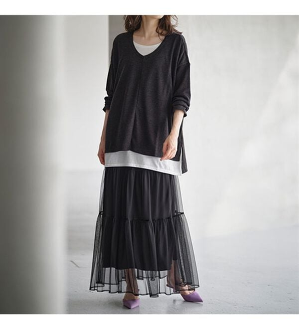 RANAN（ラナン）の「レイヤード風ニットソーチュニック（チュニック）」｜詳細画像