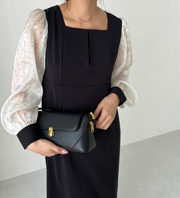 GeeRA（ジーラ）の「【オケージョン】バックリボンシアードット切替ワンピース（その他ワンピース）」｜詳細画像