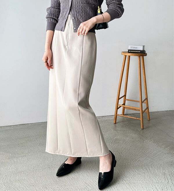 GeeRA（ジーラ）の「ＯＮ／ＯＦＦ使える！フロントファスナースカート（ロングスカート）」｜詳細画像