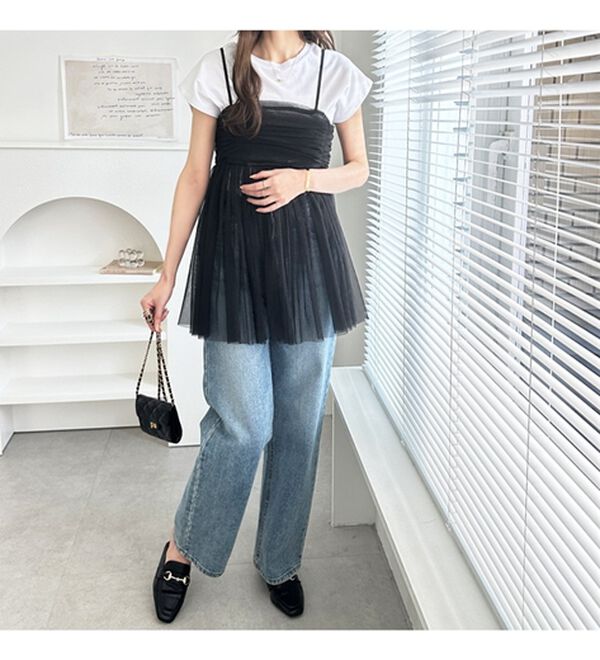 GeeRA（ジーラ）の「ラメチュールギャザーキャミチュニック（チュニック）」｜詳細画像