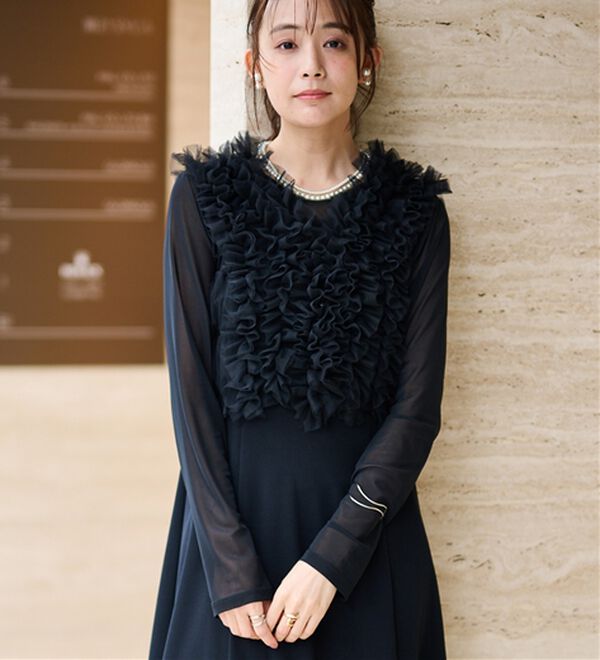 RANAN（ラナン）の「＜３点セット＞チュールフリルベストフレアワンピース（その他ワンピース）」｜詳細画像